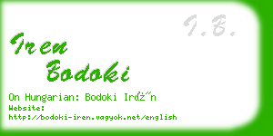 iren bodoki business card